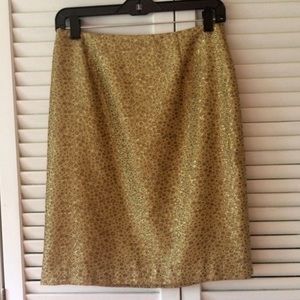 Designer Gold Pencil Skirt Perfect for a night out